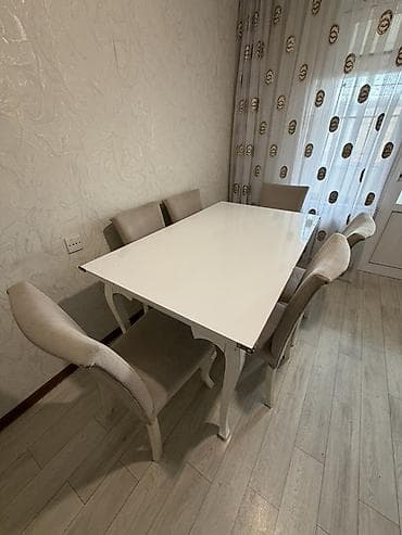 reyka taxta: Mətbəx üçün, Açılmayan, Dördbucaq masa, 6 stul — 3