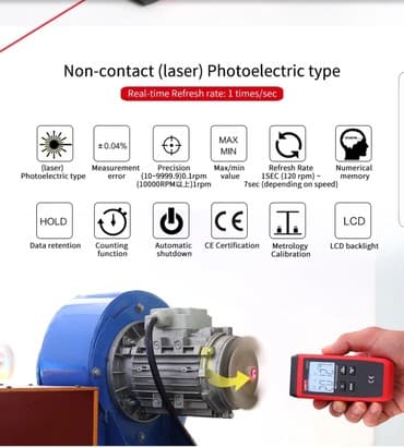 şarj cihazı: Lazer taxometr - odometr. Model: UNI-T UT 373 - Rəqəmsal dövriyyə — 1