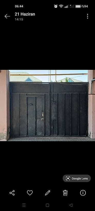 qapi olculeri: Metal darvaza – ikitərəfli, pultsuz mexaniki açılış - Material: qalın — 2