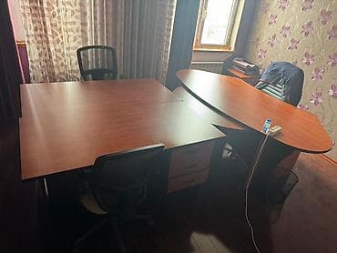 ofis mebelleri: Ofis mebel dəsti Tərkib: - L formalı iş masası: taxta teksturalı üst — 5