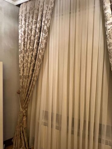 prada: Klassik naxışlı pərdə dəsti - Material: Qalın dekorativ parça və — 3