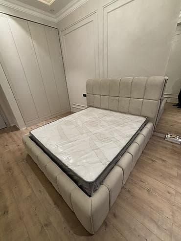 ucuz mebiler: Yataq çərçivəsi və ortopedik döşək dəsti - Ölçü: təxmini 160x200 sm — 2