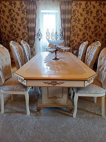 emsan endirim: Qonaq otağı üçün, Açılmayan, Dördbucaq masa, 8 stul — 2