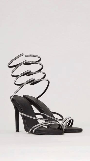 женские босоножки на танкетке: Asos, Ölçü: 38, rəng - Qara, Yeni — 2