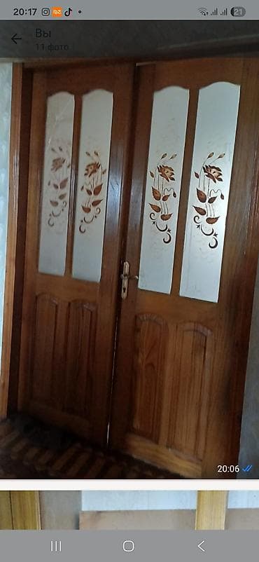 Taxta otaq qapıları dəsti - Material: tam ağac (masiv), təbii ağac