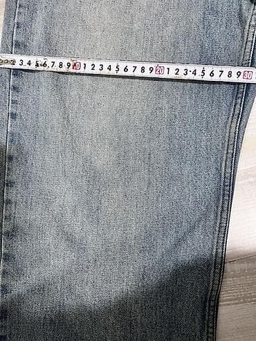 paraşut şalvar: Geniş kəsimli mavi jeans şalvar - Material: qalın denim (pambıq — 4