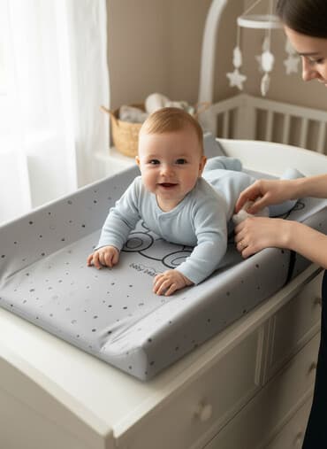 Uşaq alt dəyişmə döşəyi – “Baby Bear” dizaynlı - Rəng: Boz, üzərində