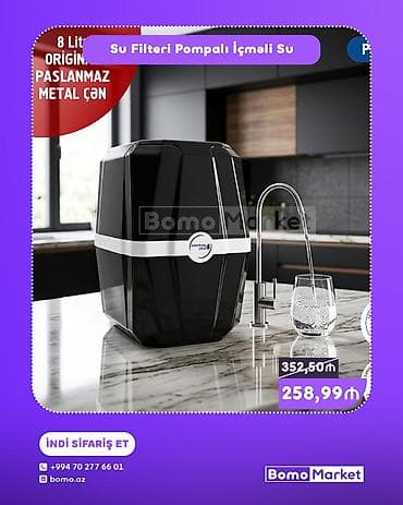 Su filtri – pompalı içməli su sistemi - Mətbəx tezgahı üçün kompakт