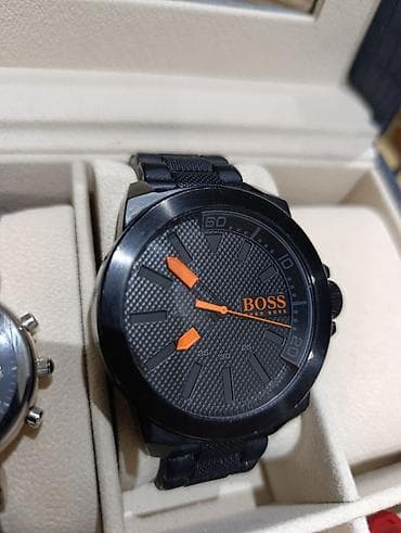 Qol saatları və aksesuarlar: Original Hugo Boss “BOSS Orange” kişi qol saatı - Rəng: mat qara — 1