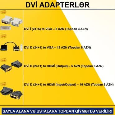 mini notebook: Adapterlər/keçidlər sayla alana və ustalara topdan qi̇ymətlə — 10