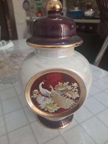Porseleindən dekorativ qab (qapaqlı) - Material: yüksək keyfiyyətli