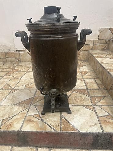 samovar 5l: Antik kömürlə işləyən samovar/soba tipli su qızdırıcısı - Material — 6