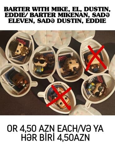 STRANGER THINGS kinder, BARTER Mike, Elleven (sadə), Dustin (sadə), VƏ