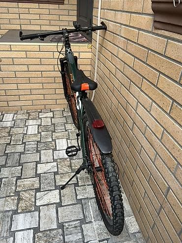 elektrik velosipedler: FULL BIKE dağ velosipedi - Güclü və yüngül metal karkas, yaşıl-qara — 2