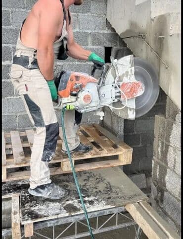 qumlama xidmeti: Beton kesen beton kesimi betondeşen beton kəsmə deşmə xidməti səssiz — 10