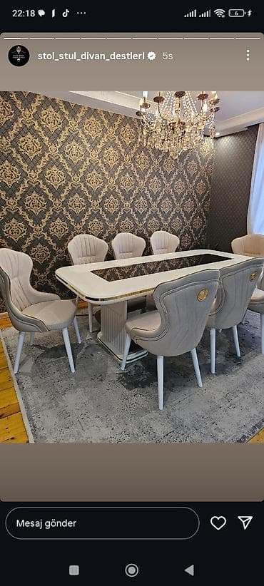 Qonaq otağı üçün, Yeni, Açılmayan, Dördbucaq masa, 6 stul lalafo.az -da Qonaq otağı üçün, Yeni, Açılmayan, Dördbucaq masa, 6 stul