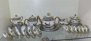 çay servisi: Çay dəsti, rəng - Yaşıl, Farfor, 6 nəfərlik — 1