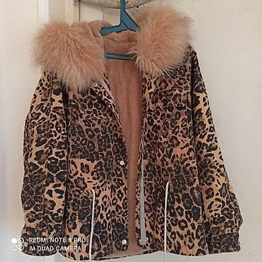 lalafo geyimler: Leopar naxışlı qadın qış gödəkçəsi - Marka yazısı: arxa hissədə — 2