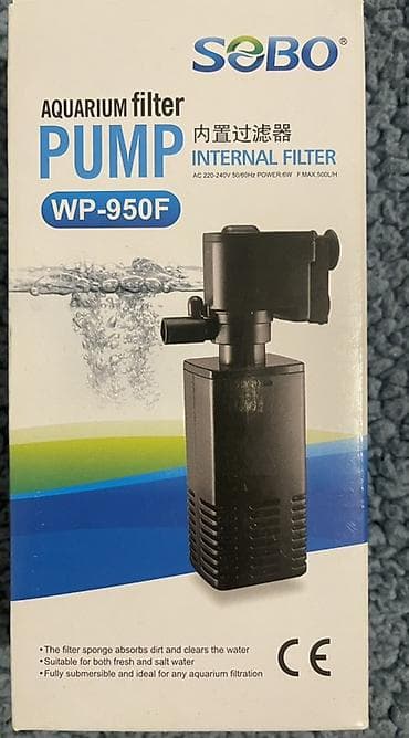 Аквариумные аксессуары и принадлежности: SOBO WP-950F akvarium daxili filter-pompa Xüsusiyyətlər: - Model — 3