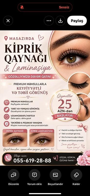 təbii qazon: Masazırda kirpik qaynağı və kirpik laminasiyası xidməti - Premium — 1