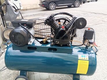 balon boya: Sənaye tipli hava kompressoru - Üfüqi silindrli, təkərlə daşına bilən — 1