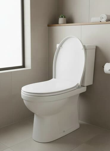 hamam moydadırları: Ağ rəngdə unitaz oturacağı və qapağı - Oval forma, standart unitaz — 1