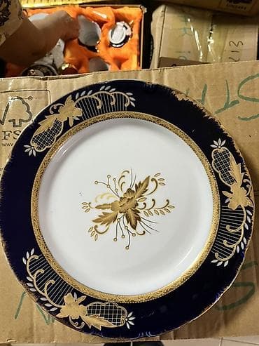 Çay dəsti, rəng - Göy, Farfor — 5