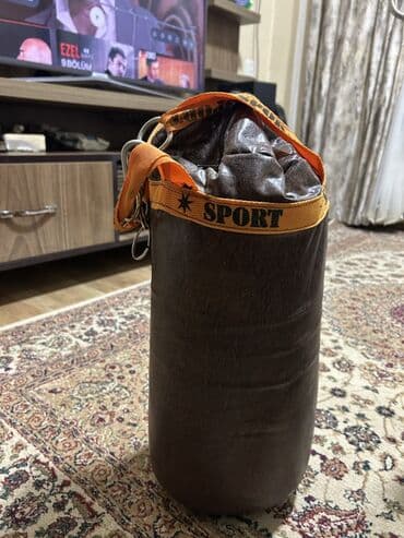 idman kaskı: Boks üçün asılqan kisə (punching bag) - Material: süni dəri üzlük — 1