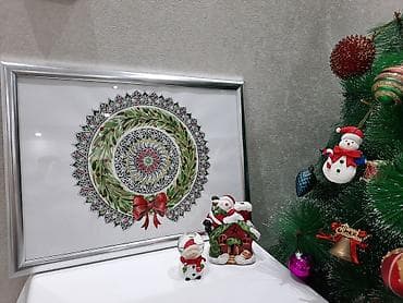 divar saat: Əl işi qrafika və illüstrasiya rəsmləri (mandala və naxışlı — 9
