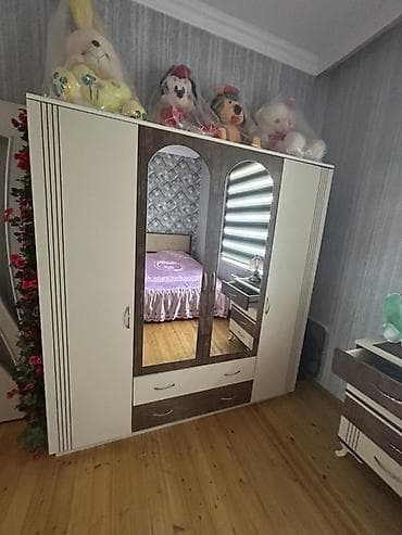 Yataq otağı mebel dəsti - İki nəfərlik çarpayı: yumşaq başlıqla — 4