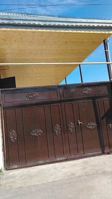 Dəmir Həyət darvazası, Yana açılan, Mexaniki, Qapı ilə, rəng - Qəhvəyi, Kredit yoxdur