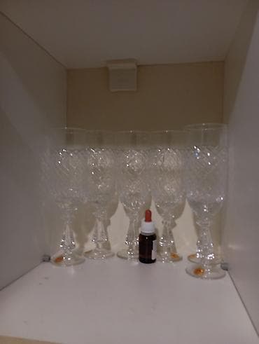 Qədəhlər, rəng - Ağ, Xrustal, 6 ədədli dəst