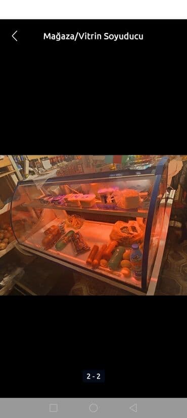 iki kameralı soyuducu: Mağaza/Vitrin soyuducu - Önə doğru qabarıq, şüşə vitrinli dizayn – — 2
