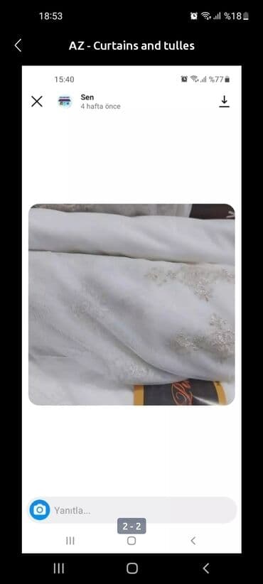 tül parçalar: Yeni, Tül, rəng - Ağ — 4