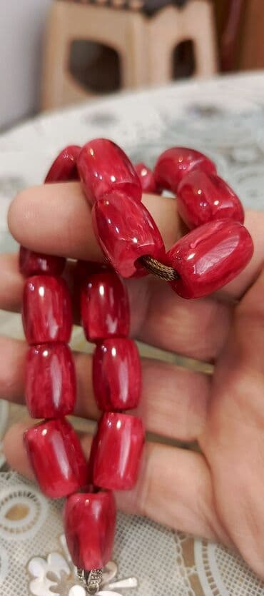 minalı bijuteriyalar: Kehreba tesbeh - Material: sixma kehreba - Forma: Hər boncuk fıçıvari — 7