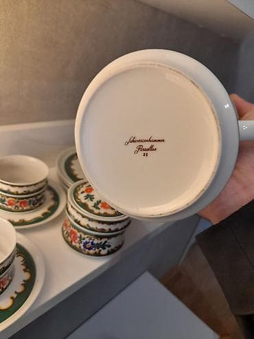 lentden gul buketi: Çay dəsti, rəng - Ağ, Farfor, Almaniya — 3