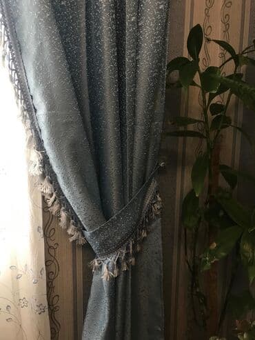 işlənmiş pərdə: İşlənmiş, Pərdə, rəng - Göy — 2