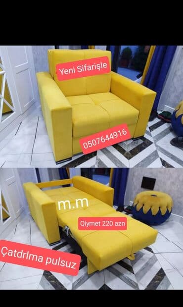 tek kreslo: Kreslo-kravat, Bazalı, Təkərsiz, Taxta, Azərbaycan, Zəmanətli — 4