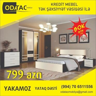 venera yataq desti: İkinəfərlik çarpayı, Komod, 2 tumba, Dolab, Türkiyə, Yeni — 5