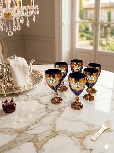 Стаканы: Бокалы, цвет - Синий, Стекло, Набор из 6 шт. — 1