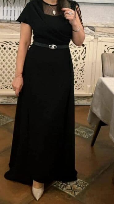 don modelleri 2023: Qara maxi ziyafət/libas - Klassik qara rəngdə, uzun (maxi) model - — 1