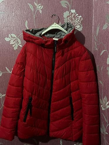 qadin pencek: Qadın qışlıq puf şişmə gödəkçə - Rəng: parlaq qırmızı, iç hissə boz - — 5