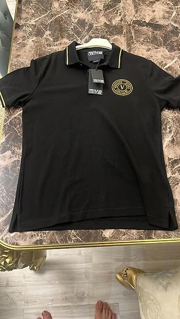 Kişi geyimləri: Polo köynək, Versace, M, rəng - Qara — 1