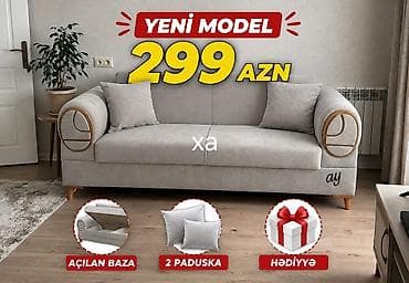 guzgu ev: Yeni model yumşaq divan – 299 AZN - Müasir minimal dizayn, bozumtul — 1