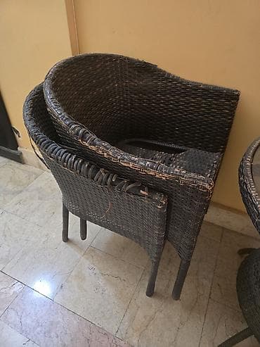 balka: Rattan üslubunda 4 nəfərlik açıq hava dəsti - Tərkib: 1 ədəd dairəvi — 2