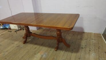 стол из массива дерева: Гостиный стол, Нераскладной, Дерево, Прямоугольный стол — 1