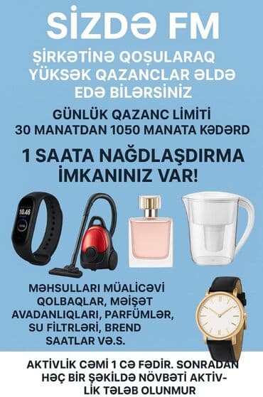 SİZDƏ FM – şirkətə qoşularaq yüksək qazanc əldə etmək fürsəti! -