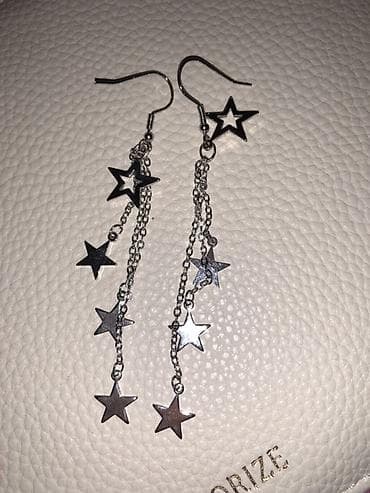 Zərgərlik əşyaları: Ulduz motivli asma sırğalar - gümüş 925 Həzi Aslanov metrosunun — 2