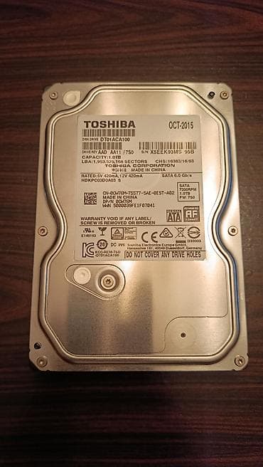Sərt disklər (HDD): Hdd 3.5 Toshiba 1tb. Sata 6.0 gb/s. Rpm7200. Sağlamlıq- performans — 1