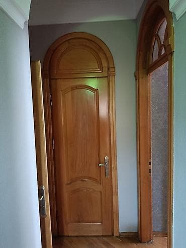 Fıstıq ağacından Taxta iç qapı (şüşəli)– tağlı üstlü vitraj — 7